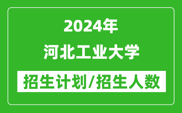 2024年河北工業(yè)大學(xué)各省招生計(jì)劃及各專(zhuān)業(yè)招生人數(shù)是多少
