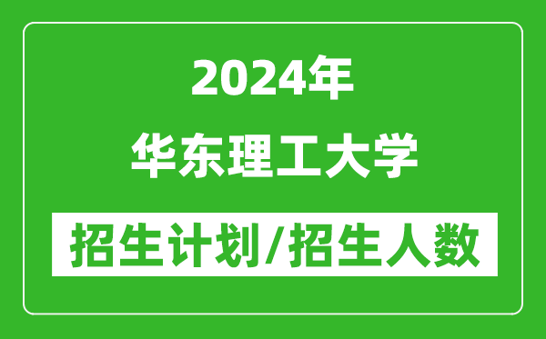 2024年華東理工大學(xué)各省招生計(jì)劃及各專業(yè)招生人數(shù)是多少