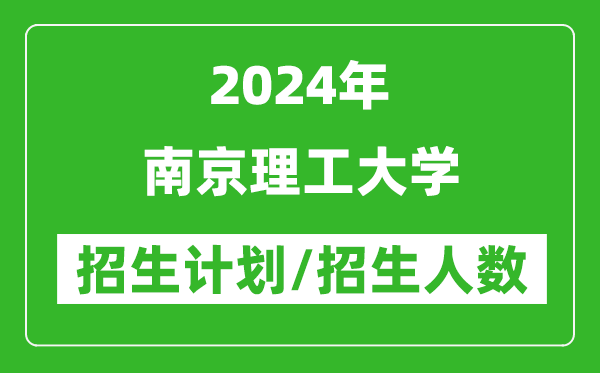 2024年南京理工大學(xué)各省招生計(jì)劃及各專業(yè)招生人數(shù)是多少