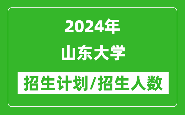 2024年山東大學(xué)各省招生計(jì)劃及各專業(yè)招生人數(shù)是多少
