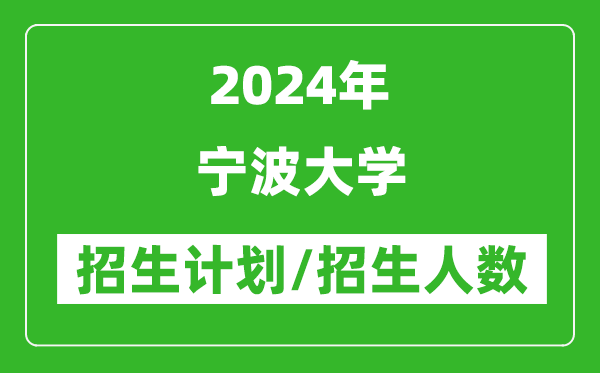 2024年寧波大學(xué)各省招生計劃及各專業(yè)招生人數(shù)是多少