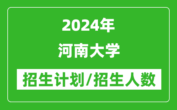2024年河南大學(xué)各省招生計劃及各專業(yè)招生人數(shù)是多少