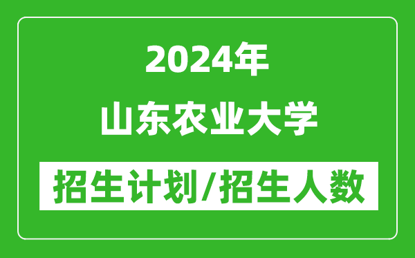 2024年山東農(nóng)業(yè)大學(xué)各省招生計劃及各專業(yè)招生人數(shù)是多少