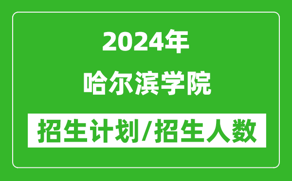 2024年哈爾濱學(xué)院各省招生計(jì)劃及各專業(yè)招生人數(shù)是多少