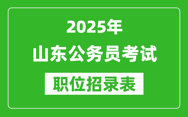 2025年山東公務員考試職位表匯總,省考崗位招錄表