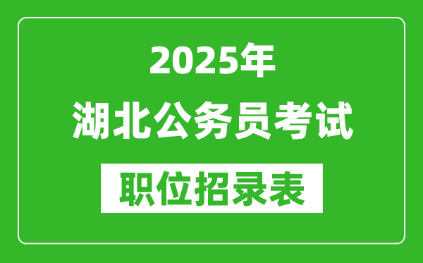 2025年湖北公務員考試職位表匯總,省考崗位招錄表