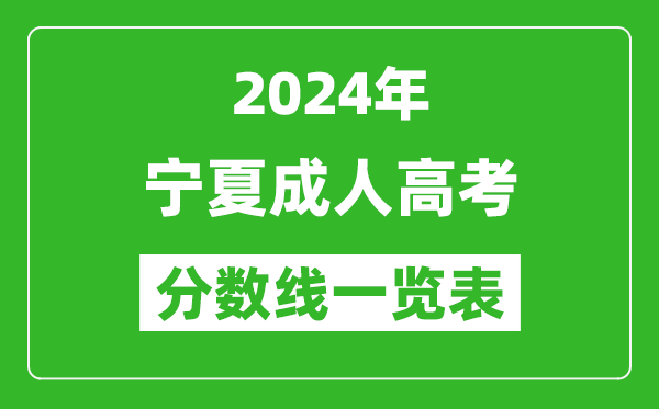 2024年寧夏成人高考錄取分數(shù)線一覽表(含2022-2023歷年)