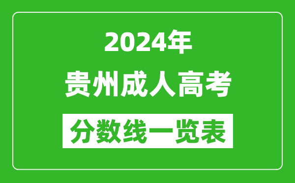 2024年貴州成人高考錄取分?jǐn)?shù)線一覽表(含2022-2023歷年)