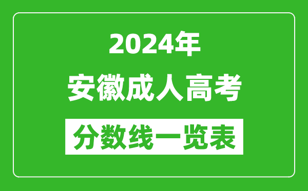 2024年安徽成人高考錄取分數(shù)線一覽表(含2022-2023歷年)
