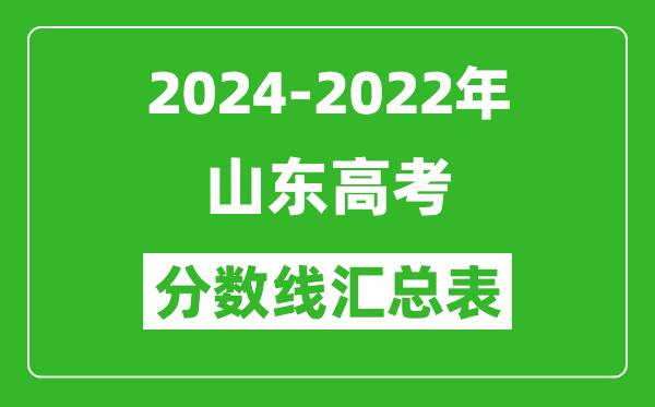 山東2024-2022近三年高考分數(shù)線匯總表(2025參考)