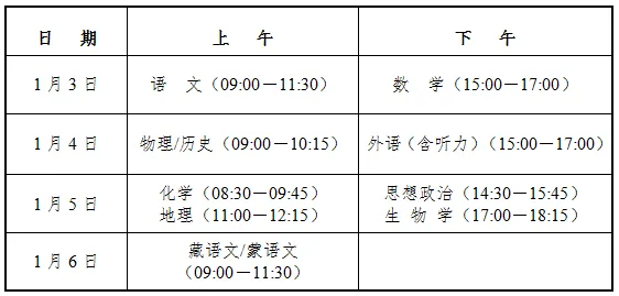 2025年青海八省聯(lián)考時間表(附新高考各科適應性演練時間安排)