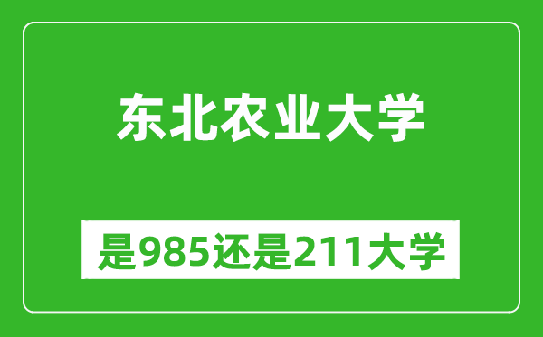 東北農(nóng)業(yè)大學(xué)是985還是211大學(xué)？
