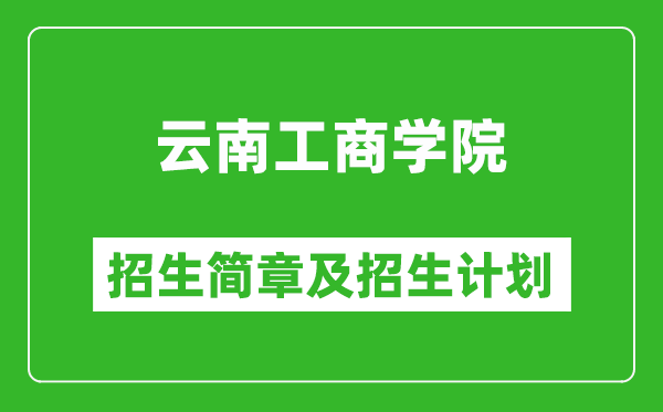 云南工商學院2025年高考招生簡章及各省招生計劃人數