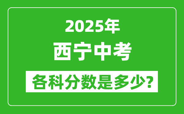 2025西寧中考科目及各科分?jǐn)?shù)是多少？