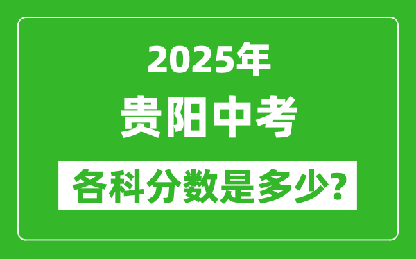 2025貴陽(yáng)中考科目及各科分?jǐn)?shù)是多少？