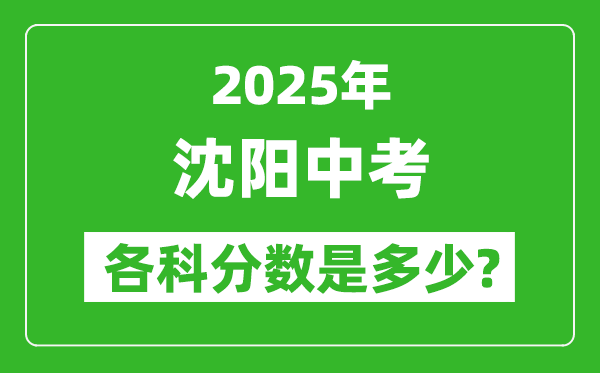 2025沈陽(yáng)中考科目及各科分?jǐn)?shù)是多少？