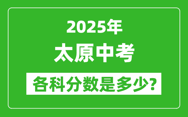 2025太原中考科目及各科分?jǐn)?shù)是多少？