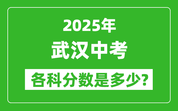 2025武漢中考科目及各科分?jǐn)?shù)是多少？