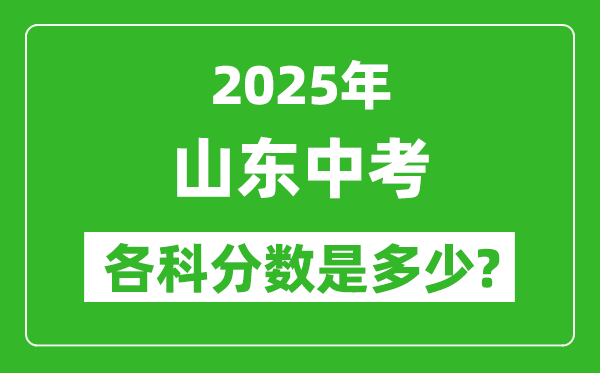 2025山東中考科目及各科分?jǐn)?shù)是多少？