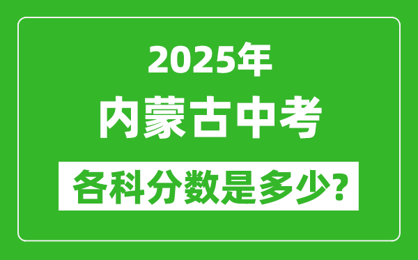 2025內(nèi)蒙古中考科目及各科分數(shù)是多少？