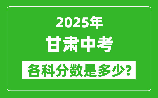 2025甘肅中考科目及各科分?jǐn)?shù)是多少？