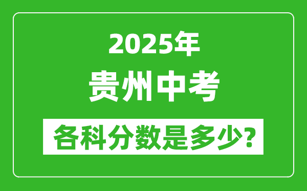 2025貴州中考科目及各科分?jǐn)?shù)是多少？