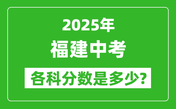 2025福建中考科目及各科分?jǐn)?shù)是多少？