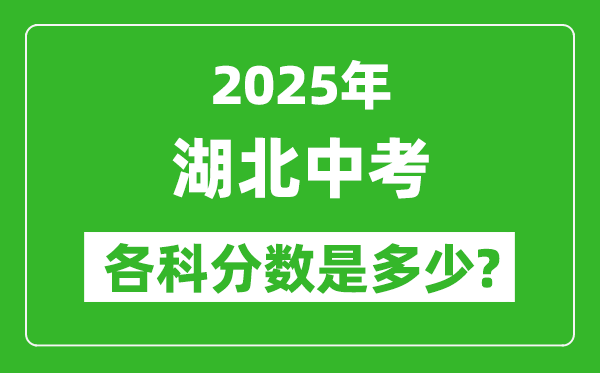 2025湖北中考科目及各科分?jǐn)?shù)是多少？