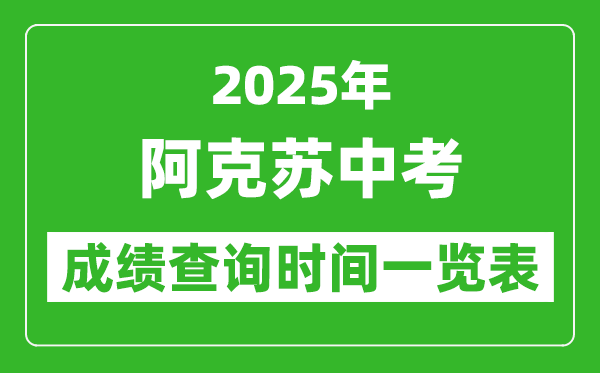 阿克蘇中考成績查詢時間2025年具體時間一覽表