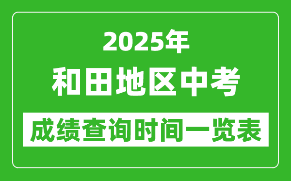 和田地區(qū)中考成績查詢時間2025年具體時間一覽表