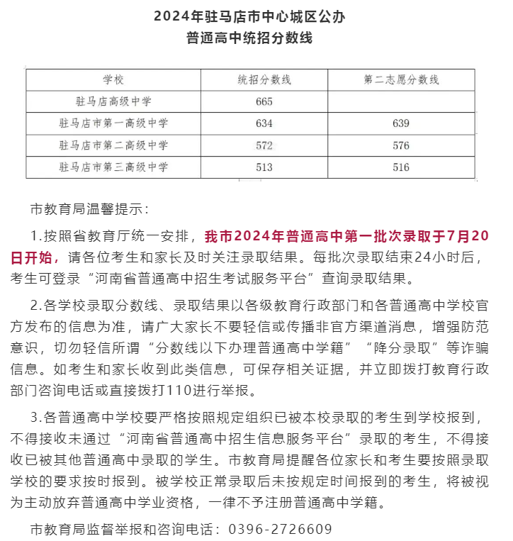 2025年駐馬店中考錄取分?jǐn)?shù)線一覽表(含歷年分?jǐn)?shù)線)