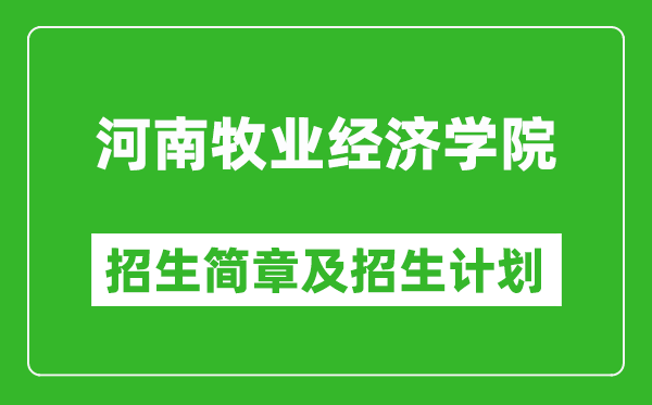 河南牧業(yè)經(jīng)濟學院2025年招生簡章,各省高考招生計劃人數(shù)一覽表