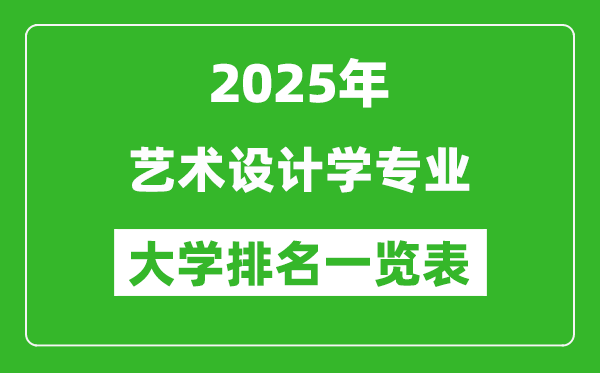 全國藝術設計學專業(yè)最好的大學排名一覽表(2025最新)
