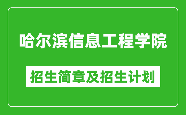 哈爾濱信息工程學(xué)院2025年招生簡章,各省高考招生計劃人數(shù)一覽表