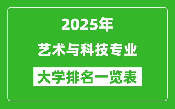 全國(guó)藝術(shù)與科技專(zhuān)業(yè)最好的大學(xué)排名一覽表(2025最新)