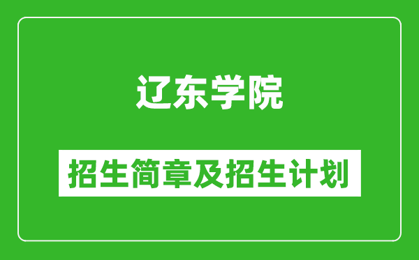 遼東學(xué)院2025年招生簡章,各省高考招生計劃人數(shù)一覽表