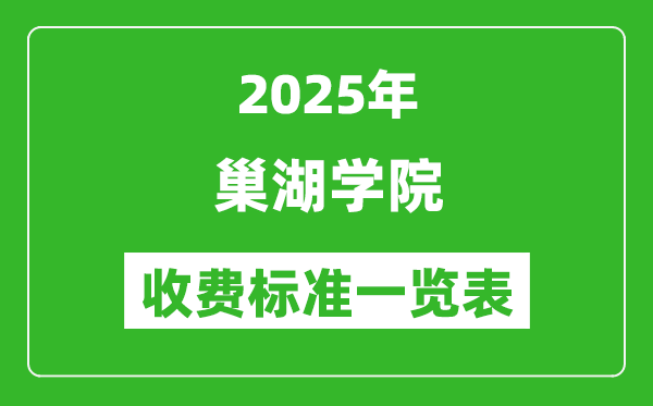 2025巢湖學院學費多少錢一年,各專業(yè)收費標準一覽表