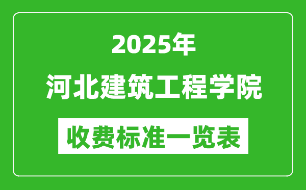 2025河北建筑工程學(xué)院學(xué)費(fèi)多少錢一年,各專業(yè)收費(fèi)標(biāo)準(zhǔn)一覽表