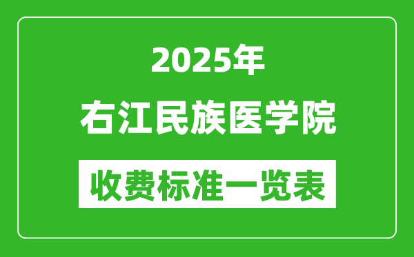 2025右江民族醫(yī)學(xué)院學(xué)費(fèi)多少錢(qián)一年,各專(zhuān)業(yè)收費(fèi)標(biāo)準(zhǔn)一覽表