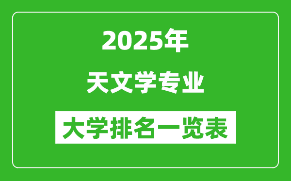 全國(guó)天文學(xué)專業(yè)最好的大學(xué)排名一覽表(2025最新)