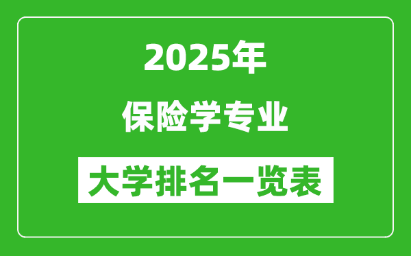 全國保險學專業(yè)最好的大學排名一覽表(2025最新)