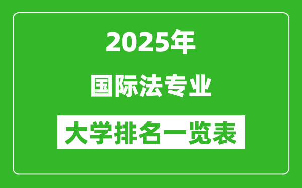 全國國際法專業(yè)最好的大學排名一覽表(2025最新)