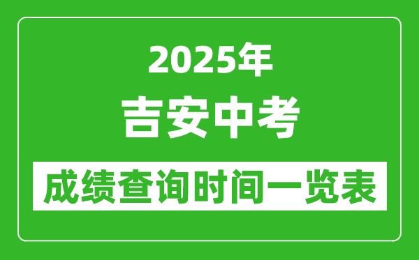 吉安中考成績查詢時(shí)間2025年具體時(shí)間一覽表