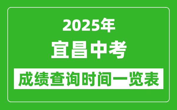 宜昌中考成績(jī)查詢時(shí)間2025年具體時(shí)間一覽表