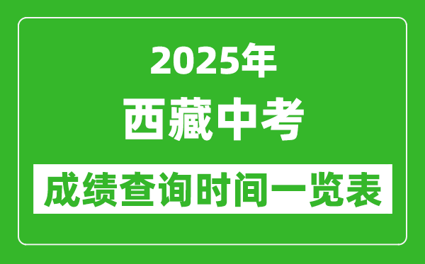 2025年西藏各市中考成績(jī)查詢(xún)時(shí)間一覽表