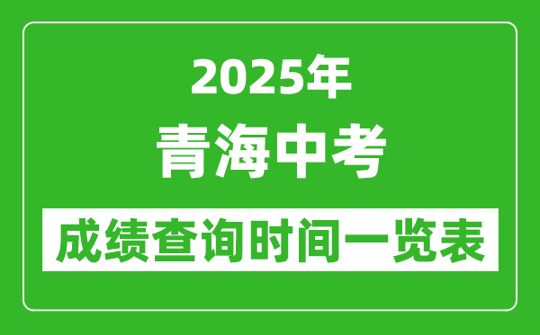 2025年青海各市中考成績查詢時(shí)間一覽表