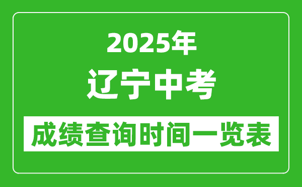2025年遼寧各市中考成績(jī)查詢時(shí)間一覽表