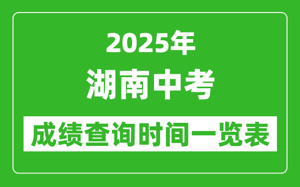 2025年湖南各市中考成績(jī)查詢時(shí)間一覽表