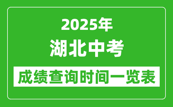 2025年湖北各市中考成績(jī)查詢(xún)時(shí)間一覽表