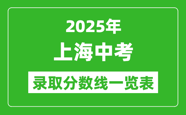 2025年上海中考錄取分數(shù)線一覽表(含歷年分數(shù)線)